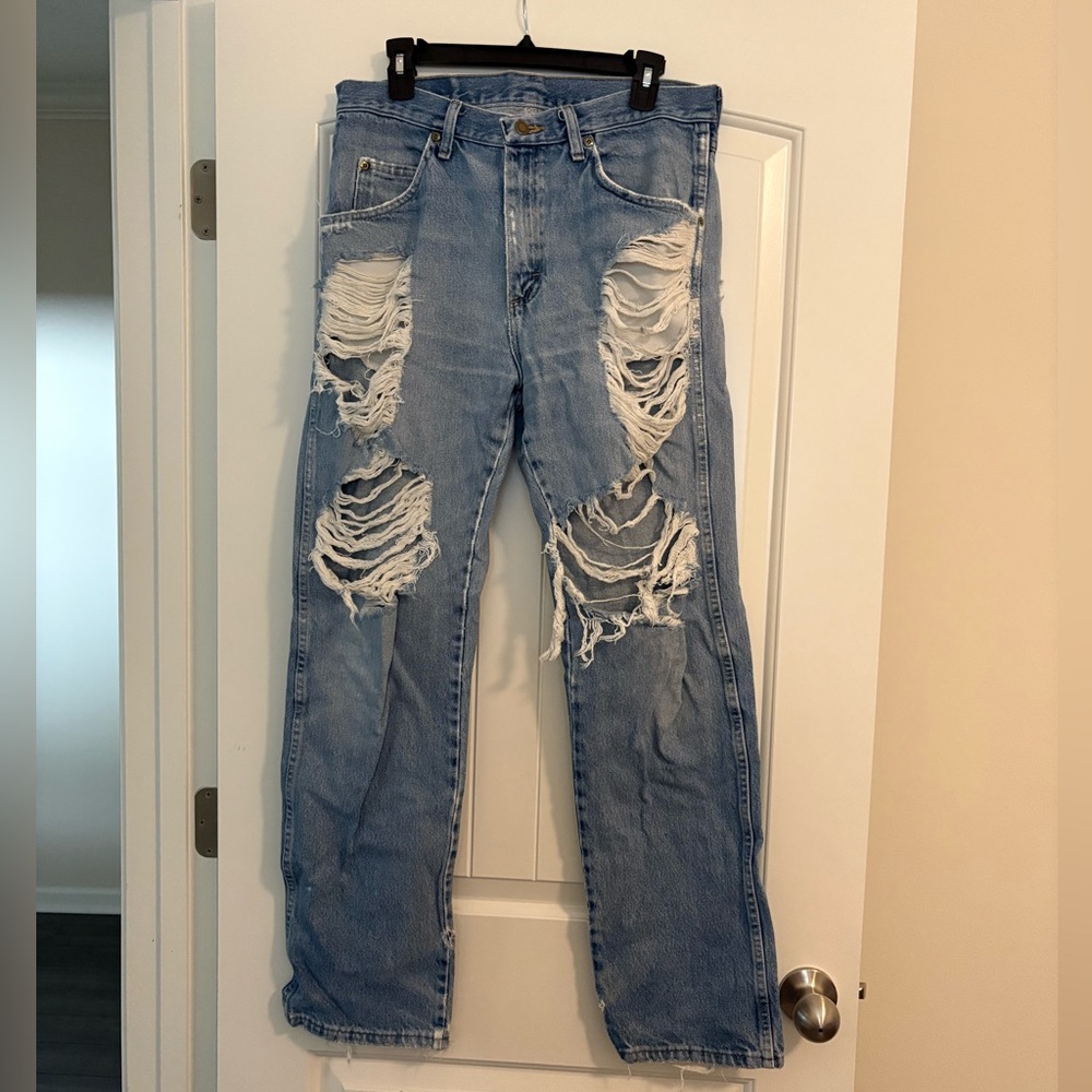 Wrangler Light Blue Distressed Jeans
